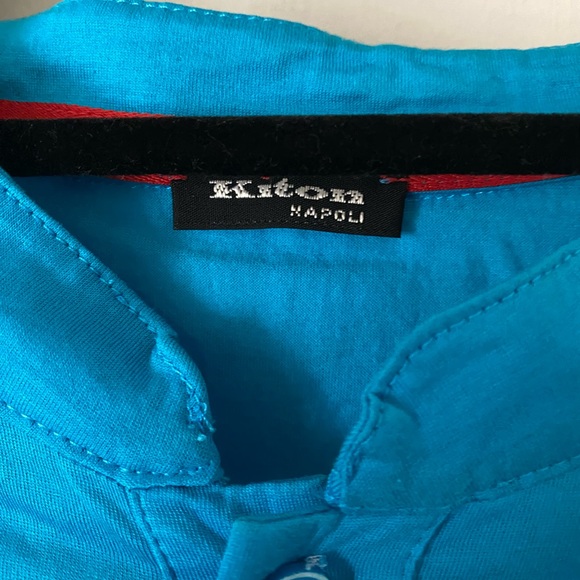 Kiton Short Sleeve Three Button Henley - Picture 3 of 7